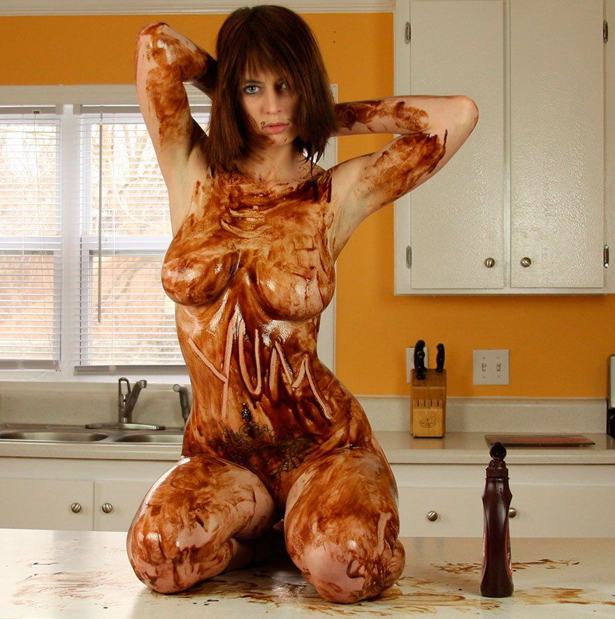 Girl covered in chocolate xxx